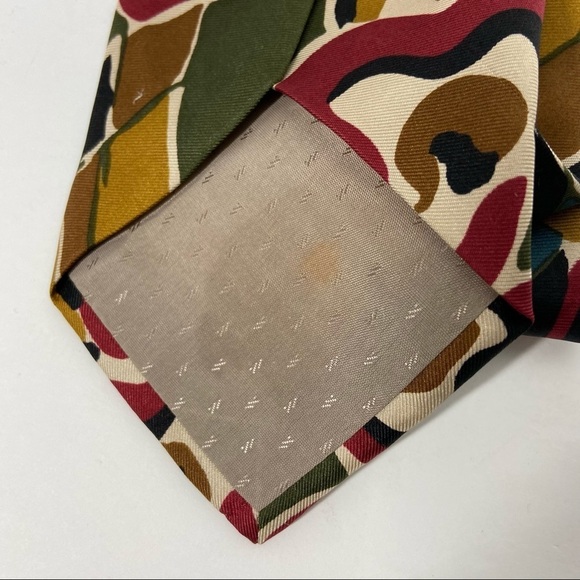 PIERRE BALMAIN Paris Silk Tie Deep Jewel Tones Italian Silk - Picture 3 of 5